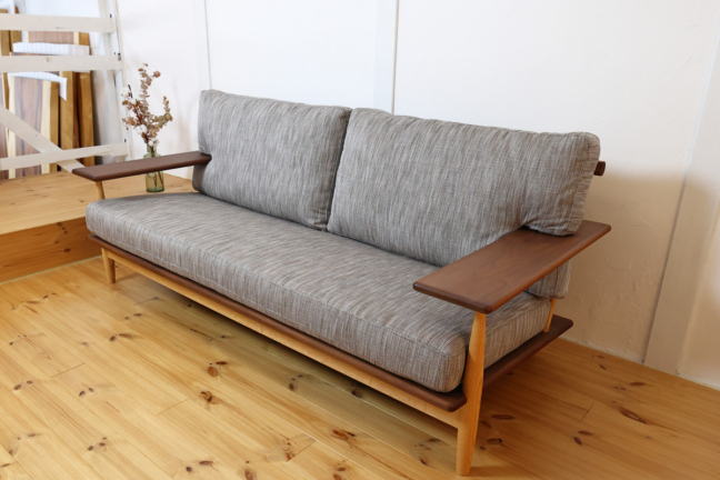 柏木工 シビルソファ 正面 ウォールナット×オーク 10%ポイント還元 送料無料 キャンペーン