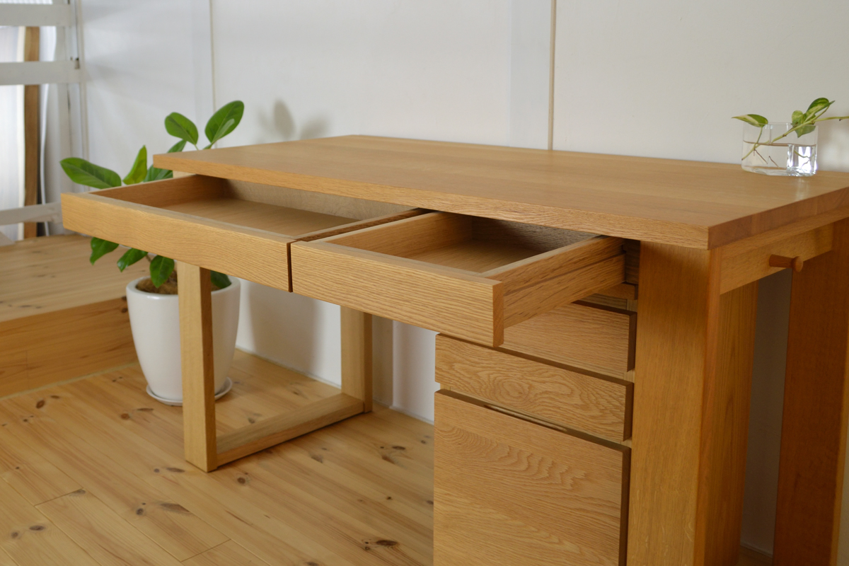 fundamental furniture オーク無垢材 ワークデスク 事務机・学習机 