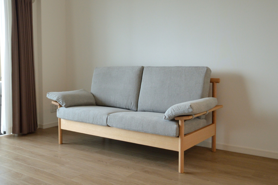 ウッドフレームソファ01（オーク） | 神戸の家具屋【cachito furniture】一枚板・オーダー家具・無垢材の家具・修理など